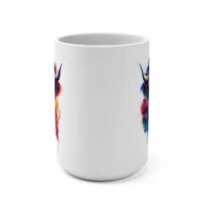 colorful highland cow mug