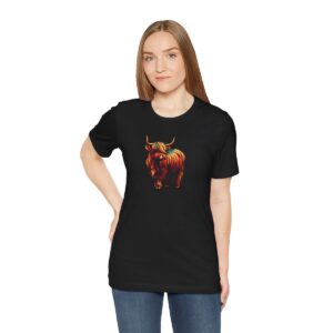 vibrant cute highland cow tshirt