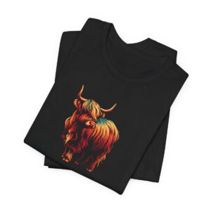 vibrant cute highland cow tshirt