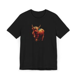 vibrant cute highland cow tshirt