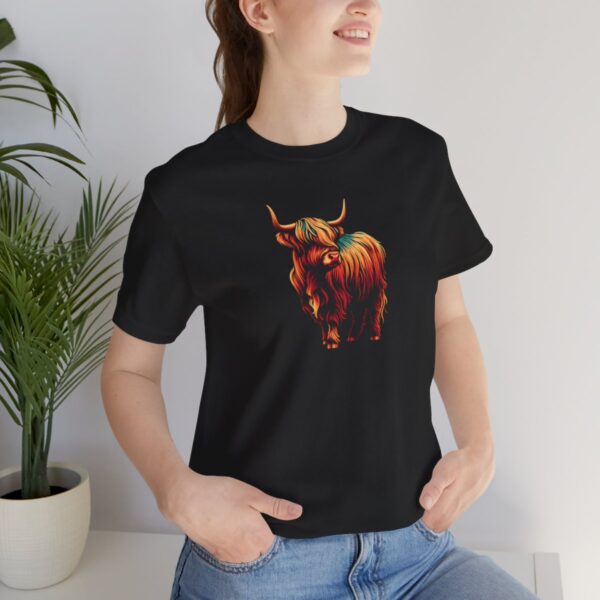 vibrant cute highland cow tshirt