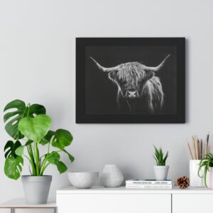 highland cow framed wall art