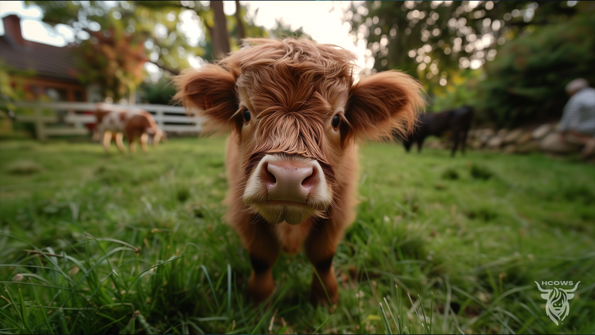 Micro Mini Highland Cow Wallpaper Background for desktop