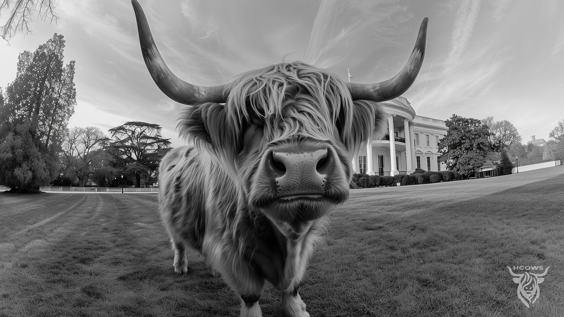 Vote highland cow for president desktop background wallpaper