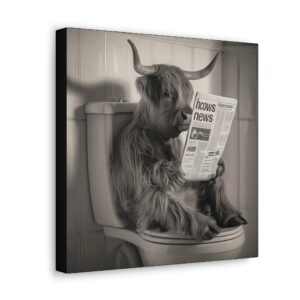 a cow sitting on a toilet