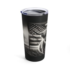 American flag grunge highland cow tumbler 20oz