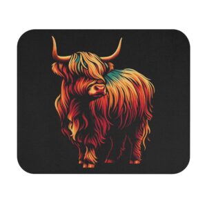 Color Style Highland Cow Mouse Pad