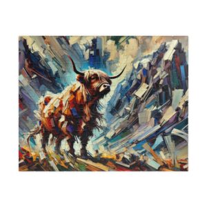 Colorful highland cow painting puzzle