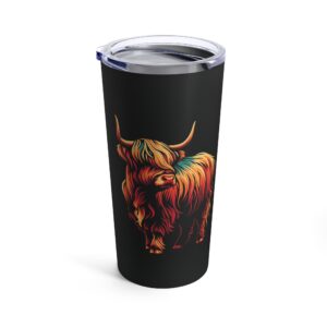 Cute color pop highland cow tumbler 20oz