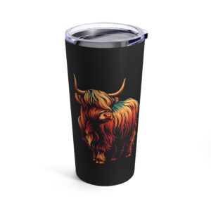 Cute color pop highland cow tumbler 20oz