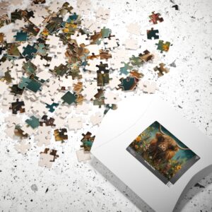 Floral highland cow puzzle