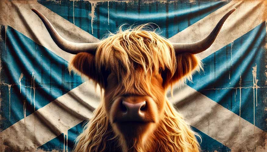 Highland Cattle originated in the highlands of Scotland.