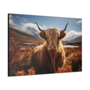 highland cow fall canvas picture