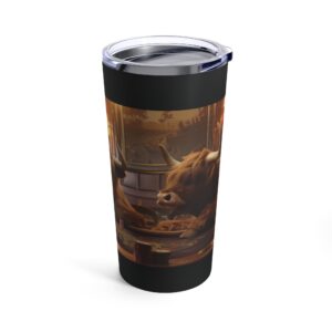 Highland cows playing poker tumbler 20oz