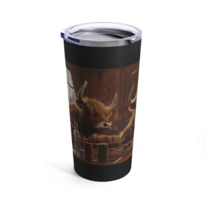 Highland cows playing poker tumbler 20oz