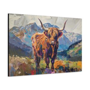 Highland Masterpiece 1 Painterly Cow Canvas Print