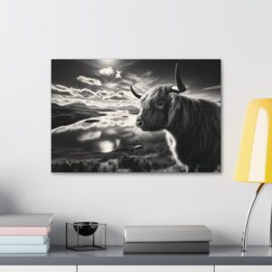 Lakeside Highland Cow Canvas