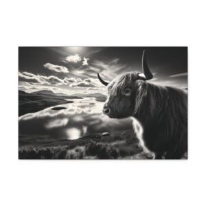 Lakeside Highland Cow Canvas