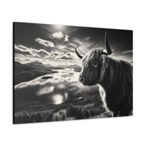 Lakeside Highland Cow Canvas