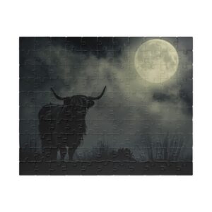 Moonlight highland cow puzzle