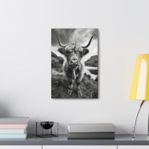 Quiet Countryside Highland Cow Portrait Canvas