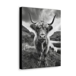 Quiet Countryside Highland Cow Portrait Canvas