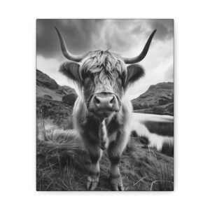 Quiet Countryside Highland Cow Portrait Canvas