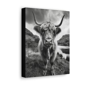 Quiet Countryside Highland Cow Portrait Canvas