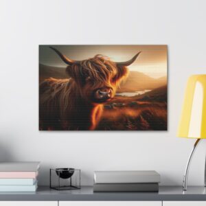 Rustic Beauty Highland Cow Canvas Wall Art