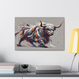 Stylish Highland Bull Stance Colorful Wall Art