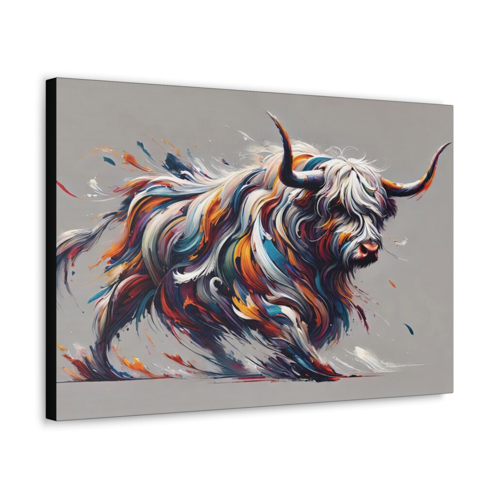  Stylish Highland Bull Stance Colorful Wall Art