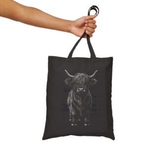 carrying highland cow tote bag