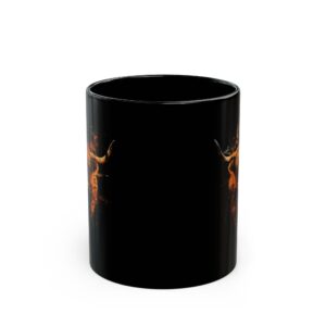 Designer highland cow mug in black 11oz