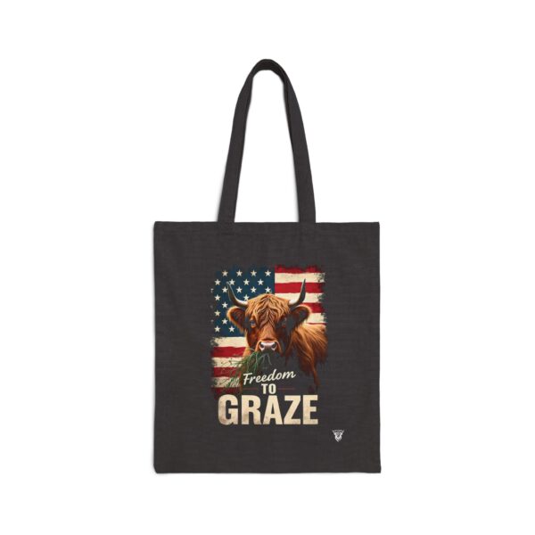 Freedom to Graze - Highland Cow Canvas Tote Bag