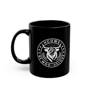 HCows Be-Moo-velous coffee mug in black 11oz