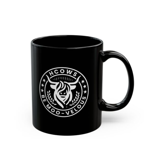 HCows Be-Moo-velous coffee mug in black 11oz