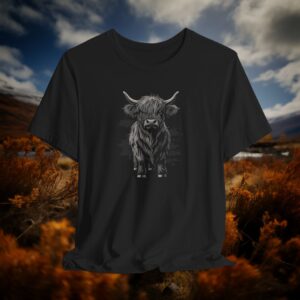 highland cow tee shirt black