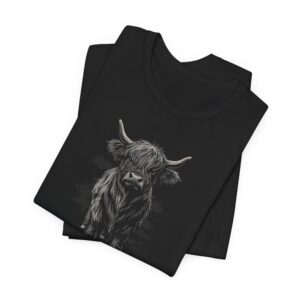 highland cow tee shirt black