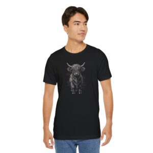 highland cow tee shirt black