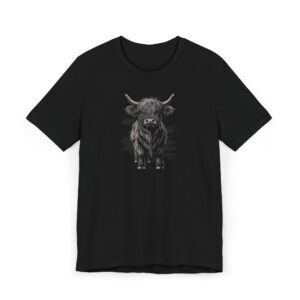 highland cow tee shirt black