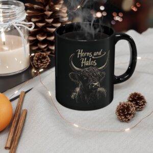 Horns and Halos Highland Cow Coffee Mug