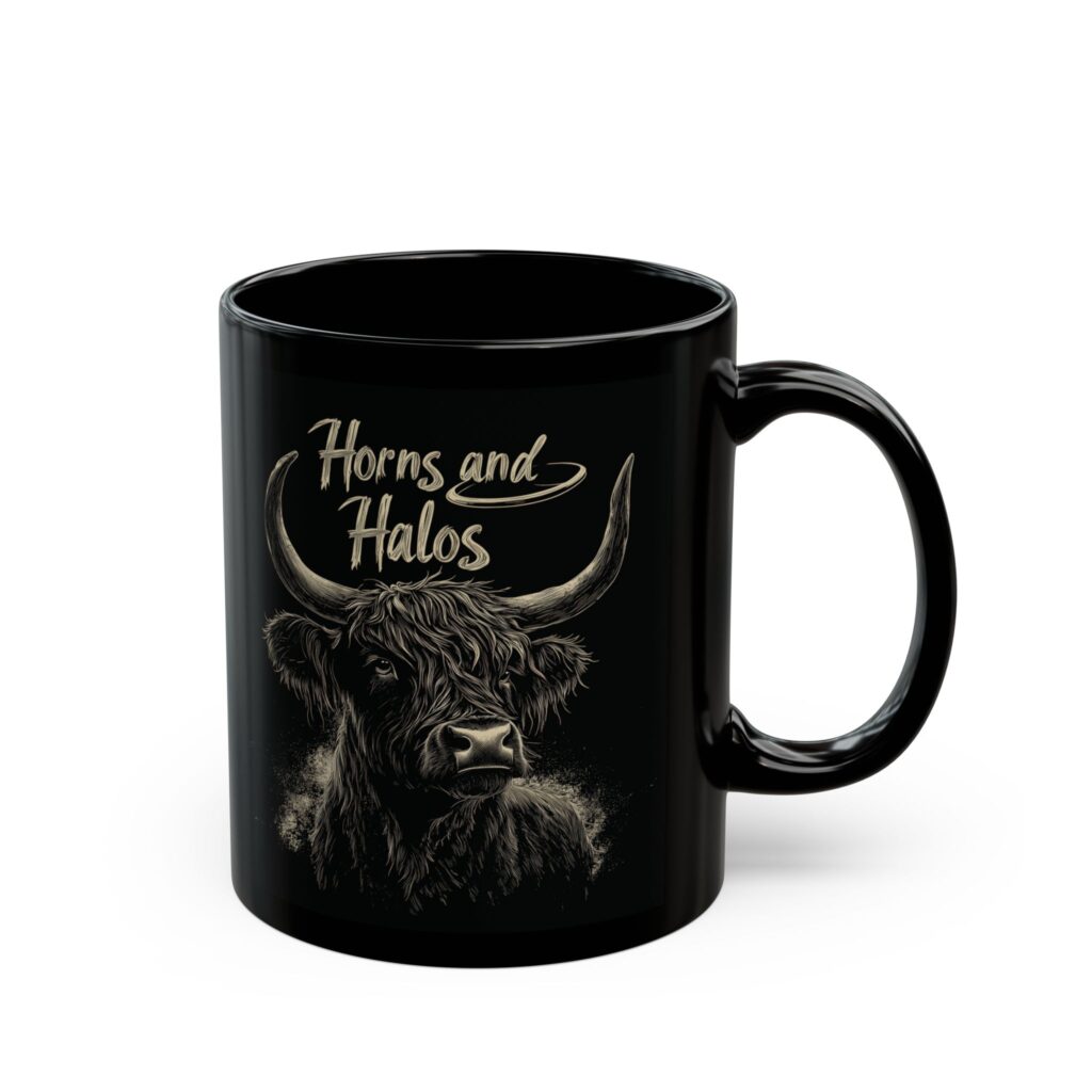 Horns and Halos Highland Cow Coffee Mug