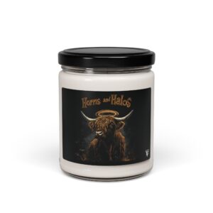 Horns and Halos Highland Cow Mouse Candle