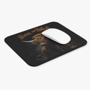 Horns and Halos Highland Cow Mouse Pad