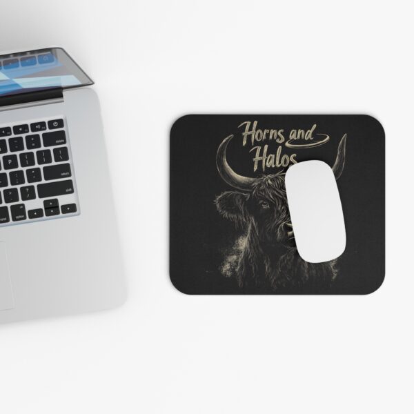 Horns and Halos Highland Cow Mouse Pad