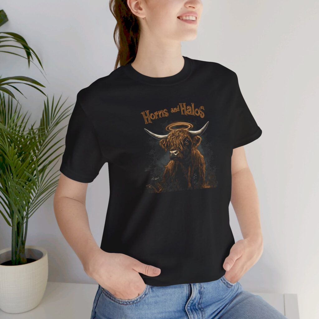 Horns and Halos Highland Cow T-shirt