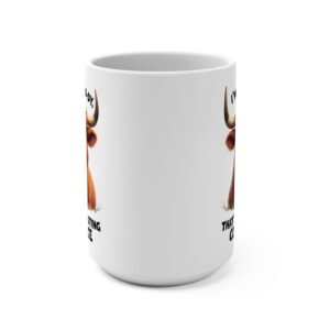 I'm Not Moo-dy, Resting Cow Face - Highland Cow Coffee Mug