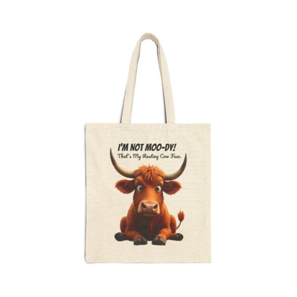 I'm Not Moo-dy, That's My Resting Cow Face - Highland Cow Canvas Tote Bag