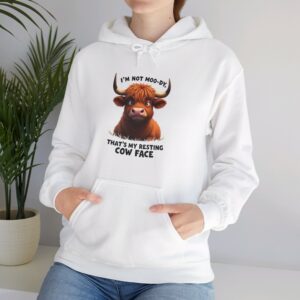 I'm Not Moo-dy That's My Resting Cow Face - Highland Cow Hoodie / Sweatshirt