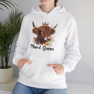 Moo-d Queen - Highland Cow Hoodie / Sweatshirt